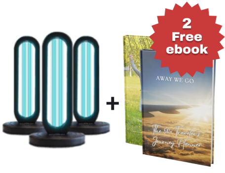 3x Bundle - UVO254™ Powered Home Disinfection Tower + 2 Free Ebooks